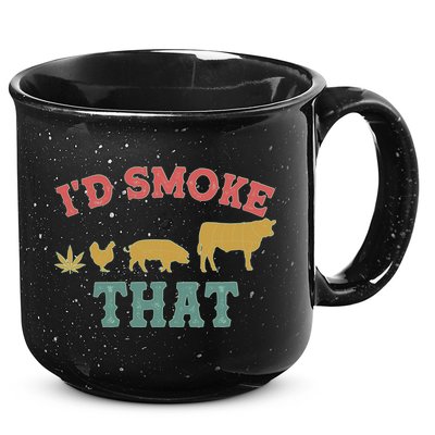 Funny I'd Smoke That Marijuana Leaf 15oz Campfire Ceramic Mug