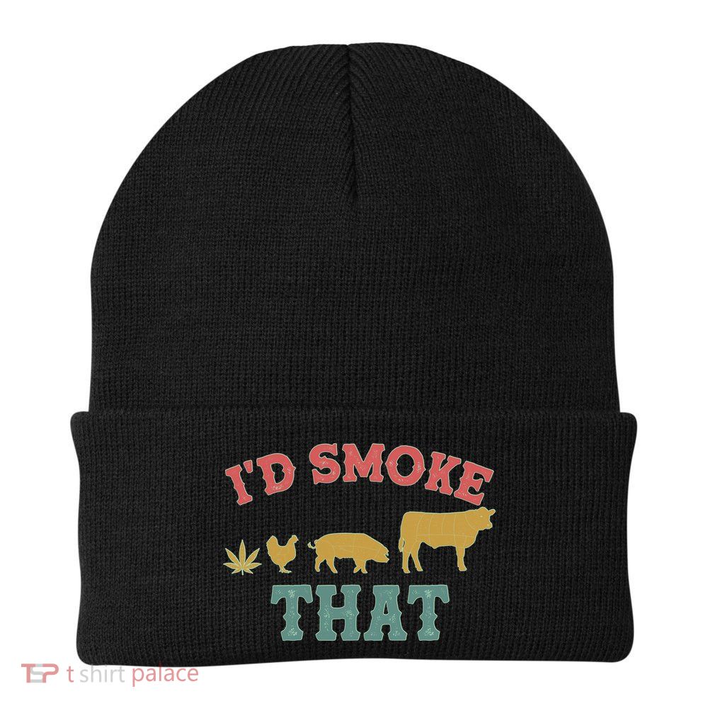 Funny I'd Smoke That Marijuana Leaf Beanie