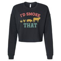 Funny I'd Smoke That Marijuana Leaf Cropped Pullover Crew