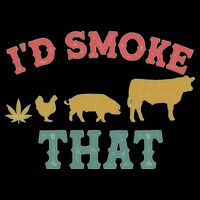 Funny I'd Smoke That Marijuana Leaf Cropped Pullover Crew