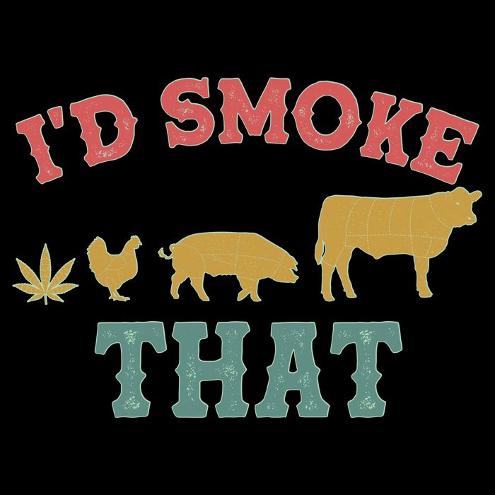 Funny I'd Smoke That Marijuana Leaf Cropped Pullover Crew