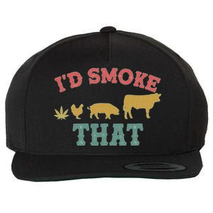 Funny I'd Smoke That Marijuana Leaf Wool Snapback Cap