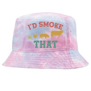 Funny I'd Smoke That Marijuana Leaf Tie-Dyed Bucket Hat