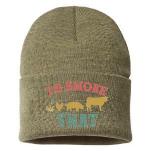 Funny I'd Smoke That Marijuana Leaf Sustainable Knit Beanie