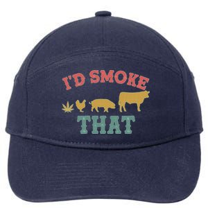 Funny I'd Smoke That Marijuana Leaf 7-Panel Snapback Hat