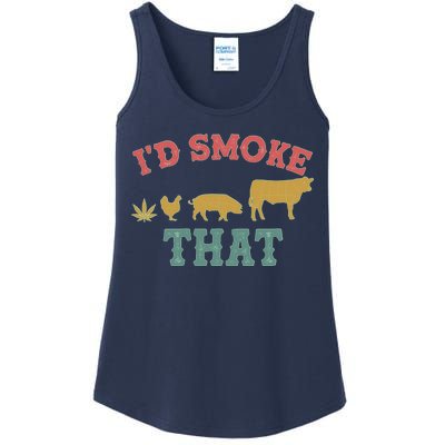 Funny I'd Smoke That Marijuana Leaf Ladies Essential Tank