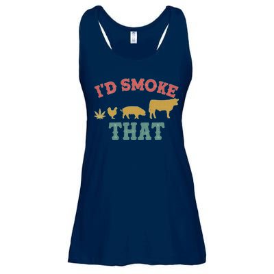 Funny I'd Smoke That Marijuana Leaf Ladies Essential Flowy Tank