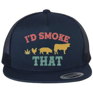 Funny I'd Smoke That Marijuana Leaf Flat Bill Trucker Hat