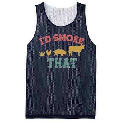 Funny I'd Smoke That Marijuana Leaf Mesh Reversible Basketball Jersey Tank