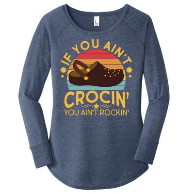 Funny If You Ain't Crocin' You Ain't Rockin' Women's Perfect Tri Tunic Long Sleeve Shirt