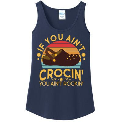 Funny If You Ain't Crocin' You Ain't Rockin' Ladies Essential Tank