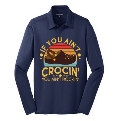 Funny If You Ain't Crocin' You Ain't Rockin' Silk Touch Performance Long Sleeve Polo