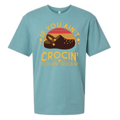 Funny If You Ain't Crocin' You Ain't Rockin' Sueded Cloud Jersey T-Shirt