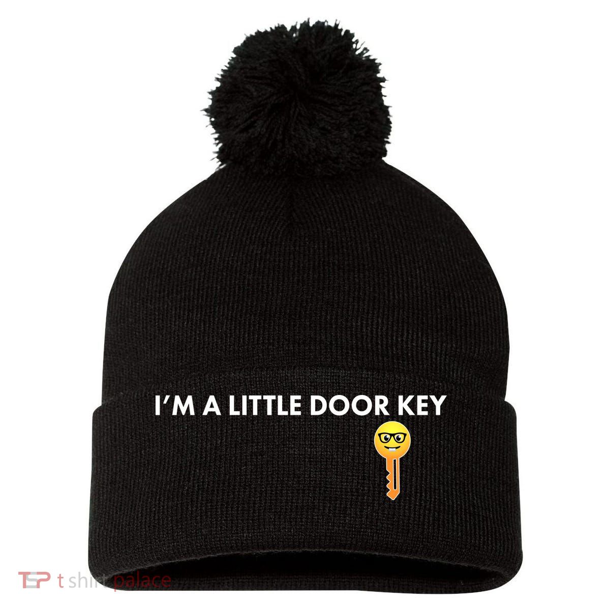 Funny I'm A Little Door Key Pom Pom 12in Knit Beanie