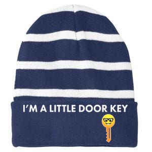 Funny I'm A Little Door Key Striped Beanie with Solid Band