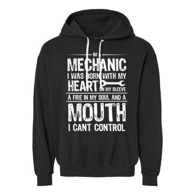 Funny I'm A Mechanic Quote Garment-Dyed Fleece Hoodie