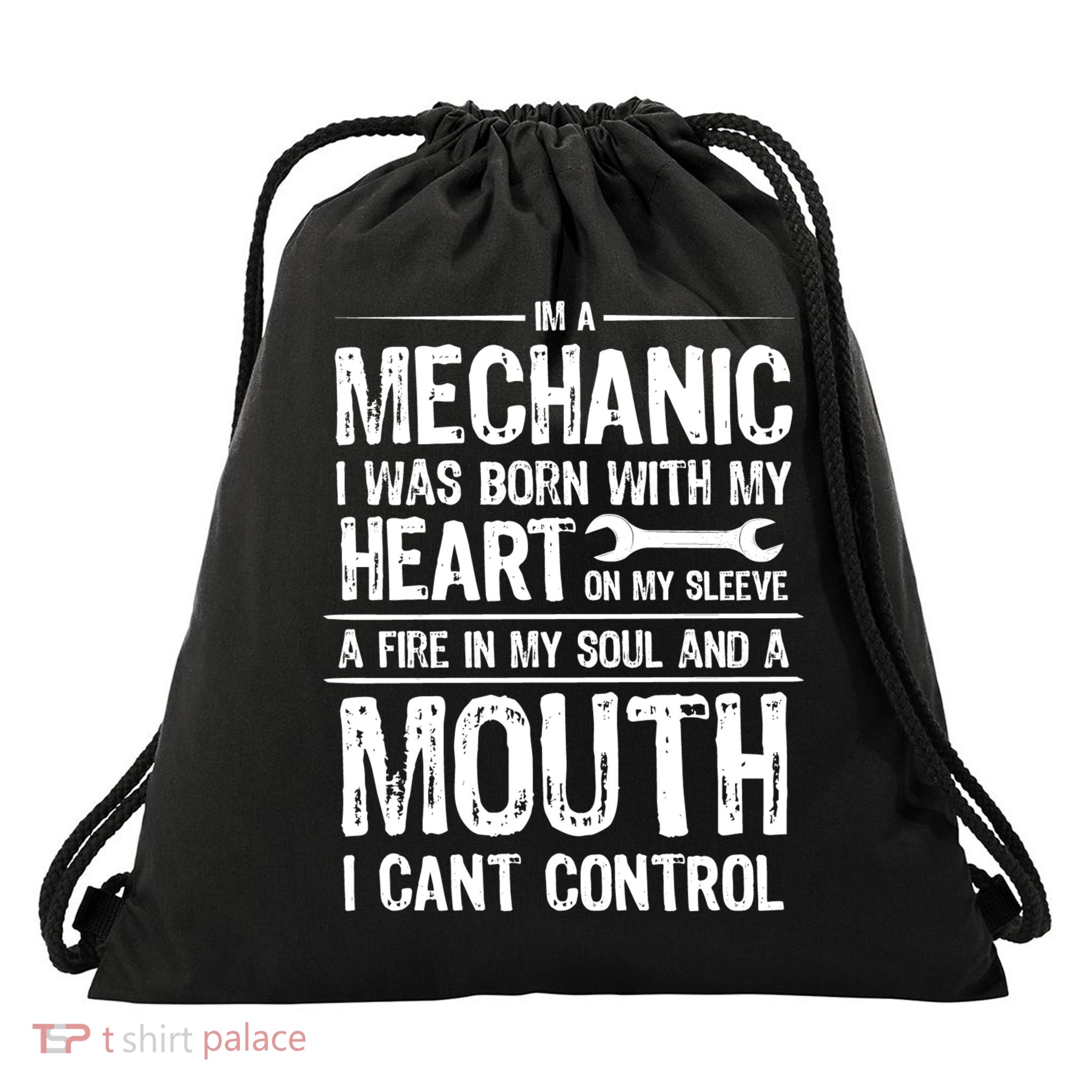 Funny I'm A Mechanic Quote Drawstring Bag