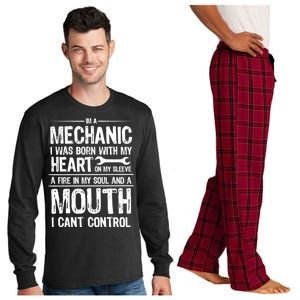 Funny I'm A Mechanic Quote Long Sleeve Pajama Set