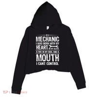 Funny I'm A Mechanic Quote Crop Fleece Hoodie