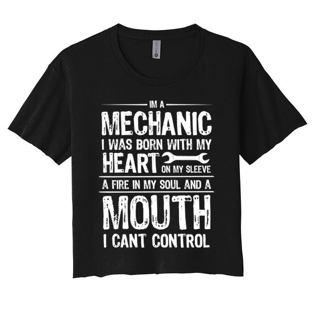 Funny I'm A Mechanic Quote Crop Top