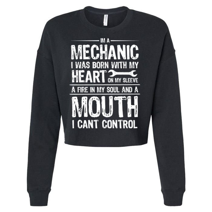 Funny I'm A Mechanic Quote Cropped Pullover Crew