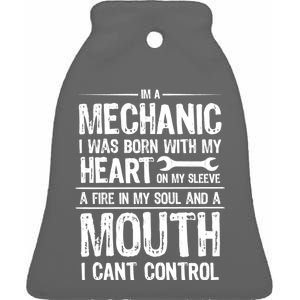 Funny I'm A Mechanic Quote Ceramic Bell Ornament