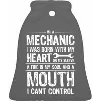 Funny I'm A Mechanic Quote Ceramic Bell Ornament