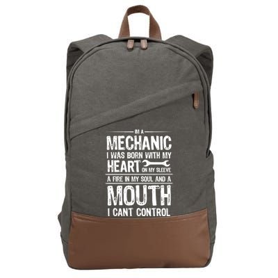 Funny I'm A Mechanic Quote Cotton Canvas Backpack