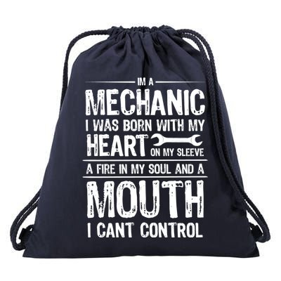 Funny I'm A Mechanic Quote Drawstring Bag