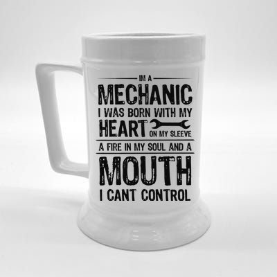 Funny I'm A Mechanic Quote Beer Stein