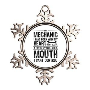 Funny I'm A Mechanic Quote Metallic Star Ornament