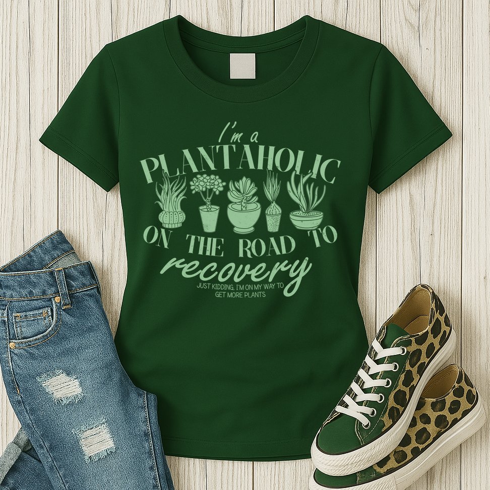 Funny I'm A Plantaholic On the Road To Recovery Womens T-Shirt