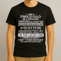 Funny I'm A Proud Lucky Dad Of Awesome Daughter T-Shirt