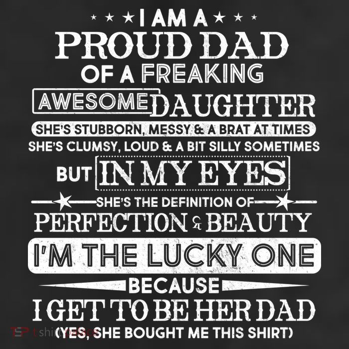 Funny I'm A Proud Lucky Dad Of Awesome Daughter 11oz C Handle Ceramic Mug