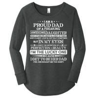 Funny I'm A Proud Lucky Dad Of Awesome Daughter Women's Perfect Tri Tunic Long Sleeve Shirt