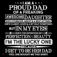 Funny I'm A Proud Lucky Dad Of Awesome Daughter Women's V-Neck T-Shirt