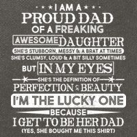Funny I'm A Proud Lucky Dad Of Awesome Daughter Cotton Canvas Backpack