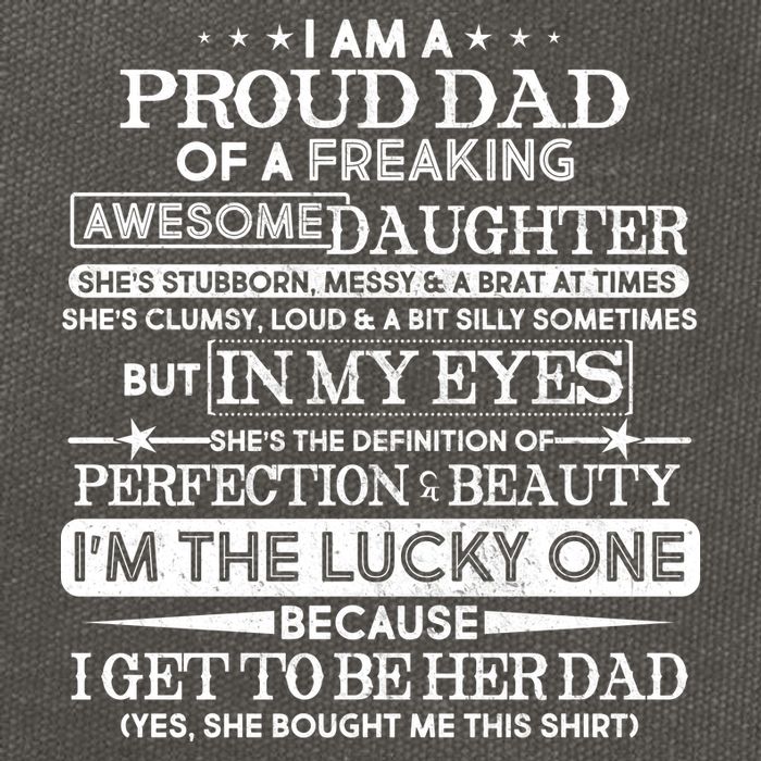 Funny I'm A Proud Lucky Dad Of Awesome Daughter Cotton Canvas Backpack