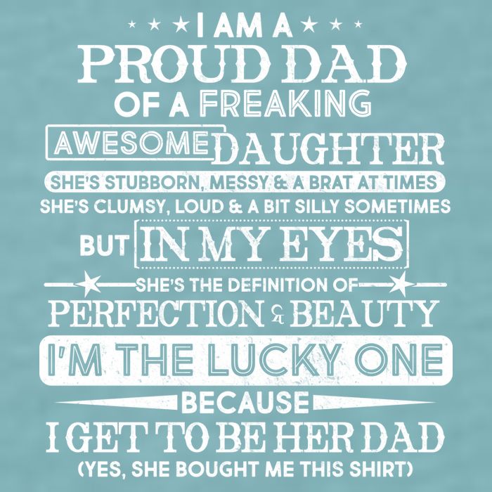 Funny I'm A Proud Lucky Dad Of Awesome Daughter Sueded Cloud Jersey T-Shirt