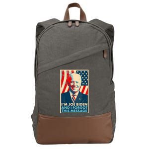 Funny I'm Joe Biden And I Forgot This Message Cotton Canvas Backpack