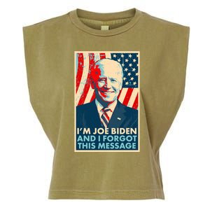 Funny I'm Joe Biden And I Forgot This Message Garment-Dyed Women's Muscle Tee