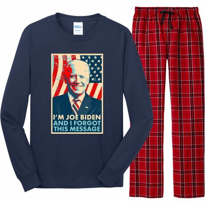 Funny I'm Joe Biden And I Forgot This Message Long Sleeve Pajama Set