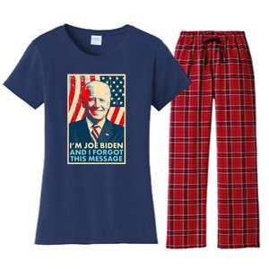 Funny I'm Joe Biden And I Forgot This Message Women's Flannel Pajama Set