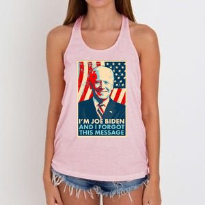 Funny I'm Joe Biden And I Forgot This Message Women's Knotted Racerback Tank