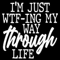 Funny I'm Just WTF-ing My Way Through Life Stripe Pom Pom Beanie