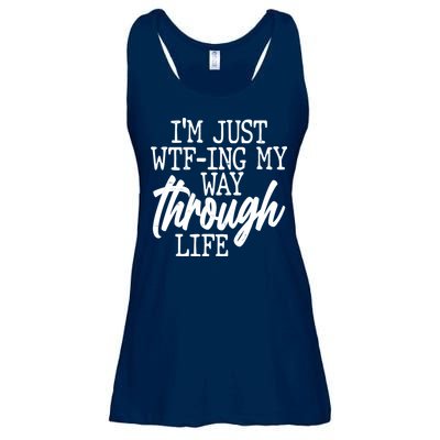 Funny I'm Just WTF-ing My Way Through Life Ladies Essential Flowy Tank