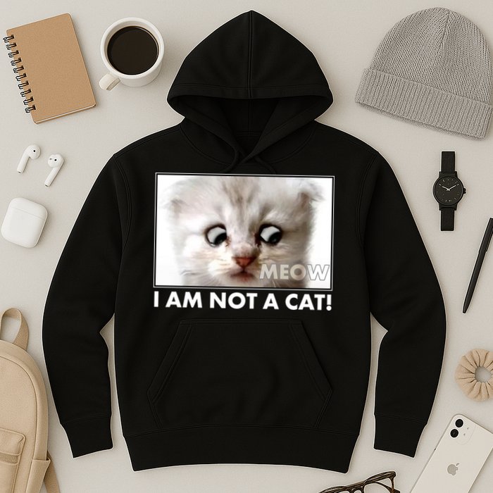 Funny I'm Not A Cat Zoom Lawyer Cat Meme Hoodie