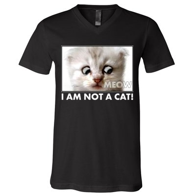 Funny I'm Not A Cat Zoom Lawyer Cat Meme V-Neck T-Shirt