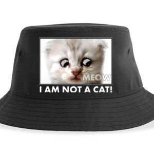 Funny I'm Not A Cat Zoom Lawyer Cat Meme Sustainable Bucket Hat