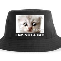 Funny I'm Not A Cat Zoom Lawyer Cat Meme Sustainable Bucket Hat